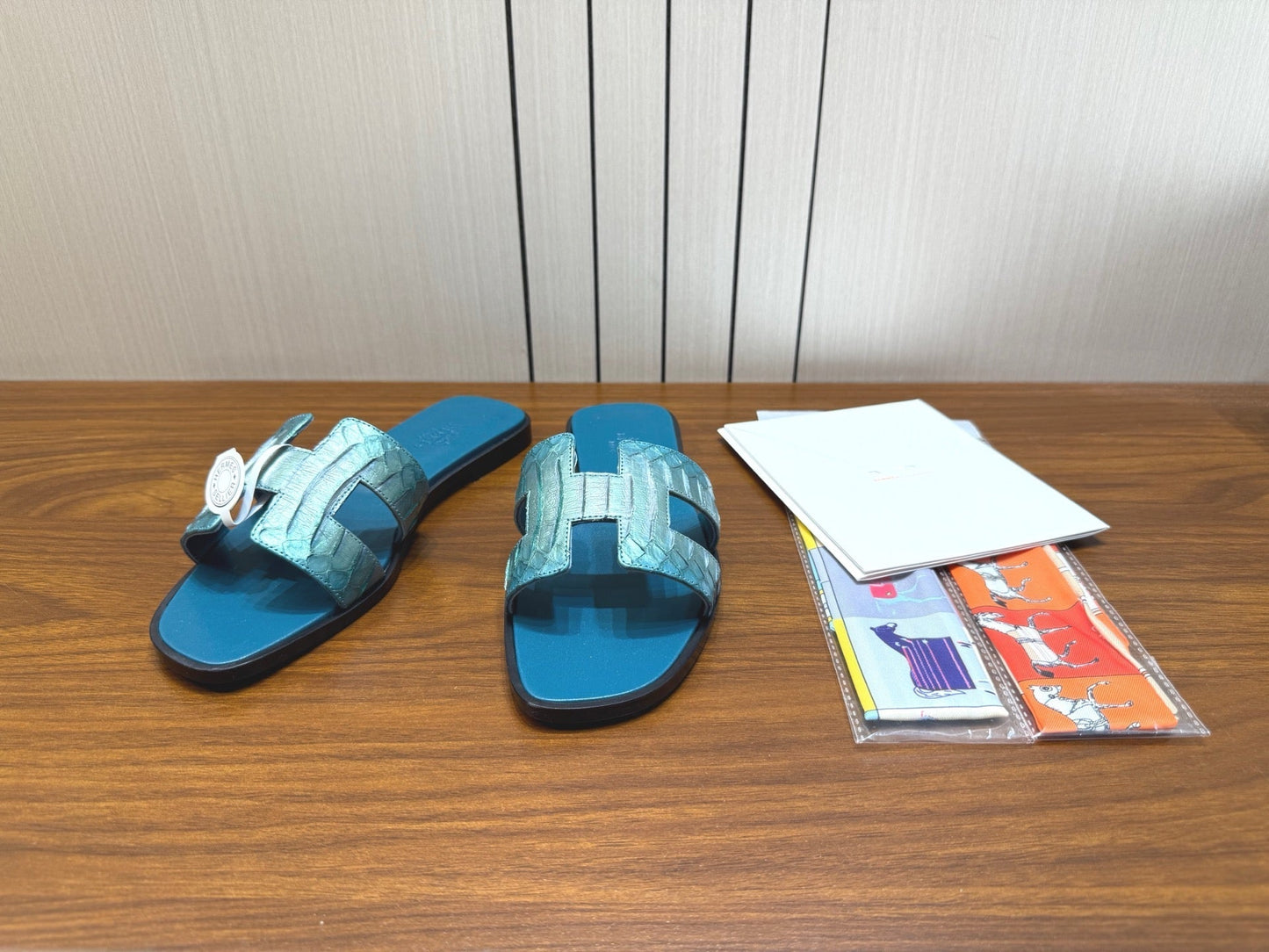 HM Sandal Teal Blue in Snakeskin 788519