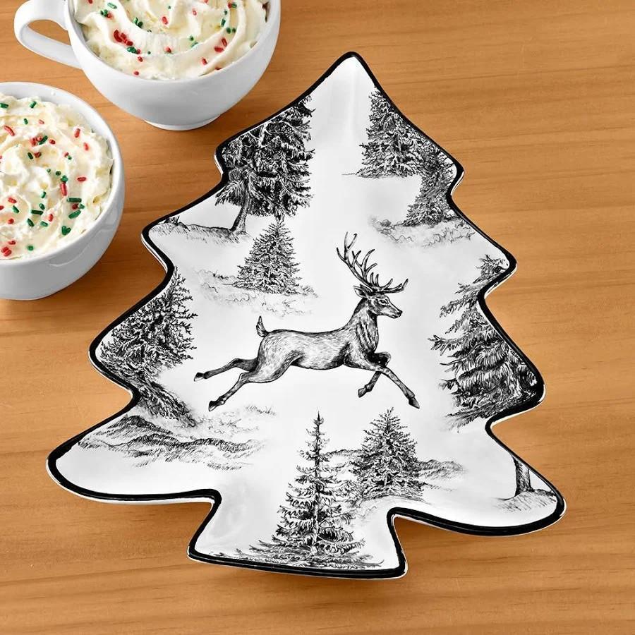 REINDEER TOILE TREE TRAY