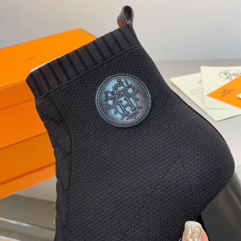 HM Volver Ankle Boot Black Fabric 546189