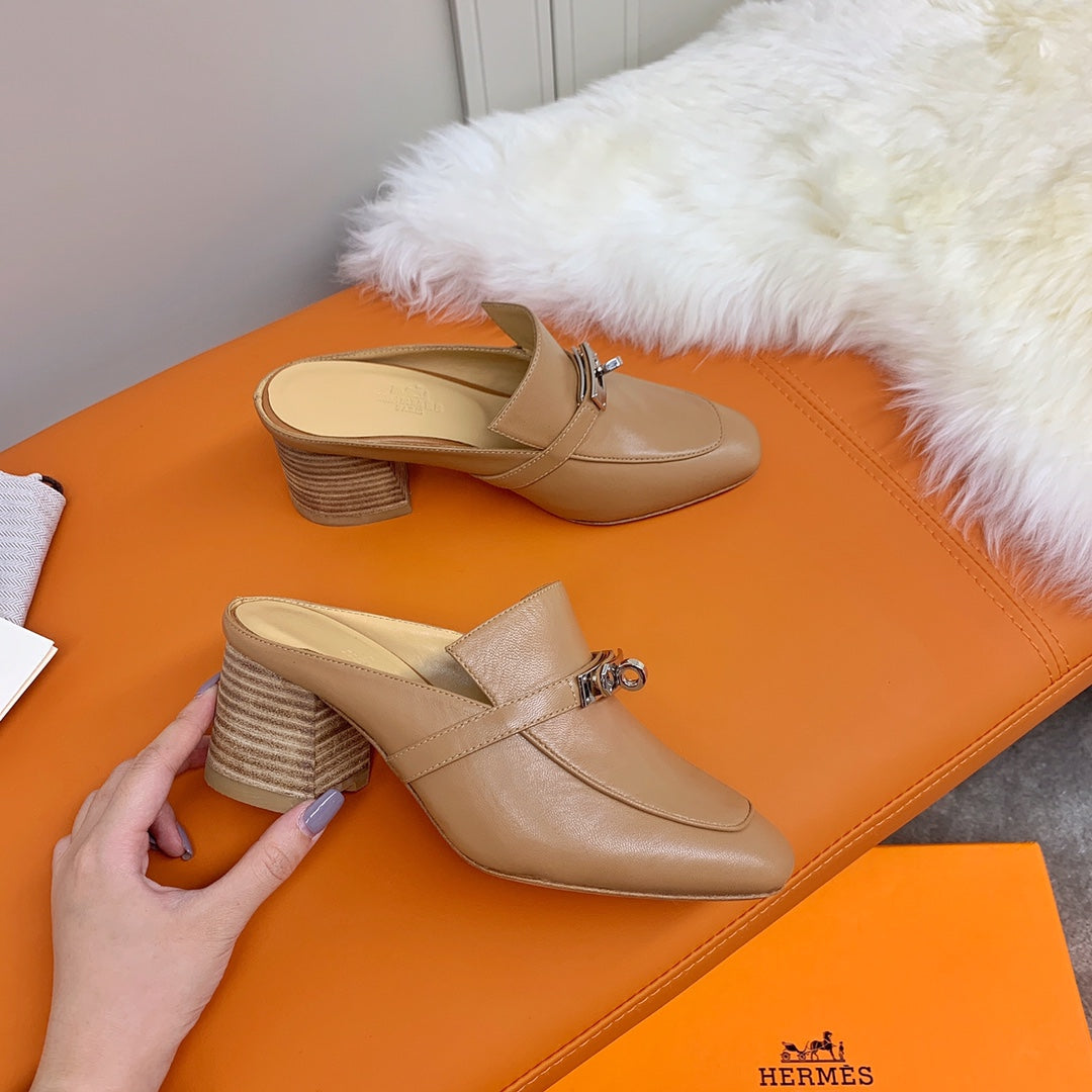 HM Blossom Mule 65mm Caramel Sheepskin 546304