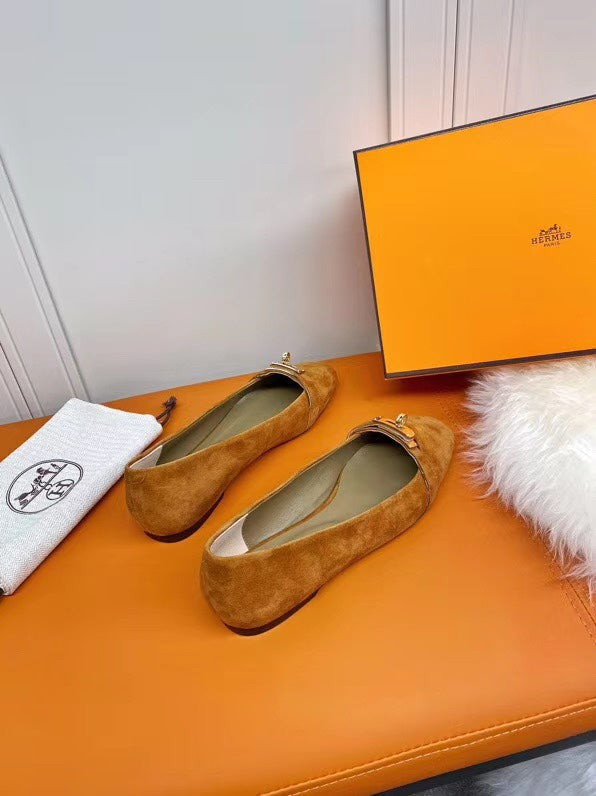 HM Liberty Ballet Flats Brown Suede 679992