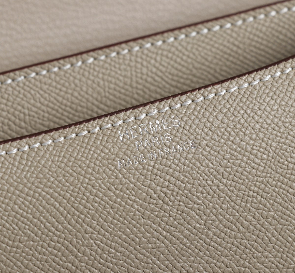 HM CONSTANCE BAGS 19 KHAKI EPSOM SILVER HARDWARE