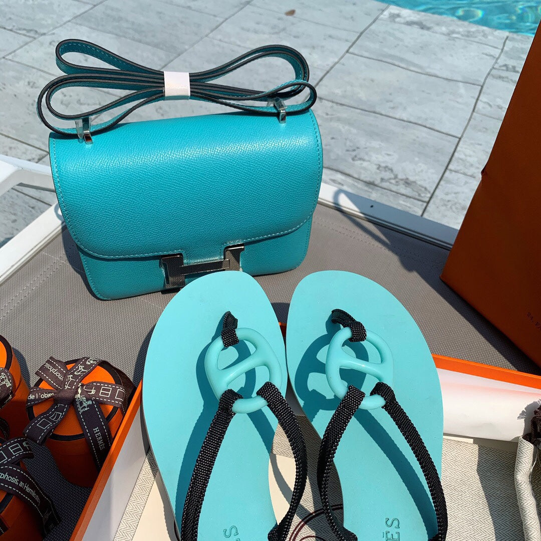 HM Kala Nera Slippers SKy Blue Cowhide 546352