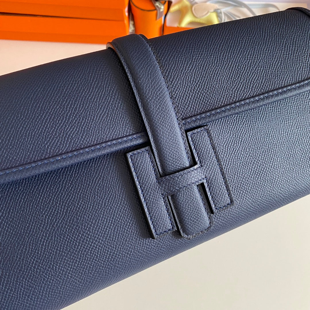 HM Jige Elan 29 Clutch In Navy Blue Calfskin (25 days of production)