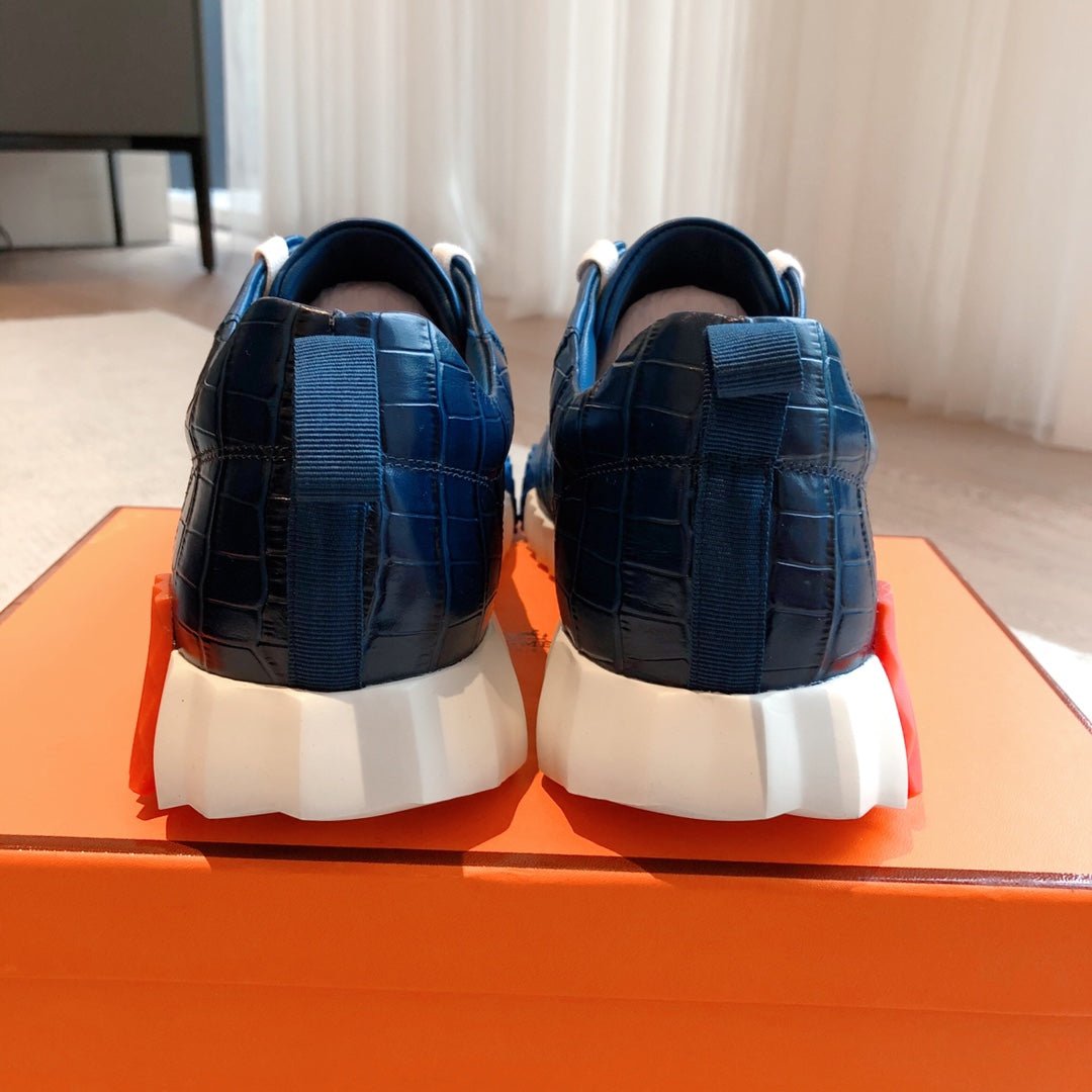 HM Bouncing Sneakers Dark Blue Embossed Sheepskin 705799