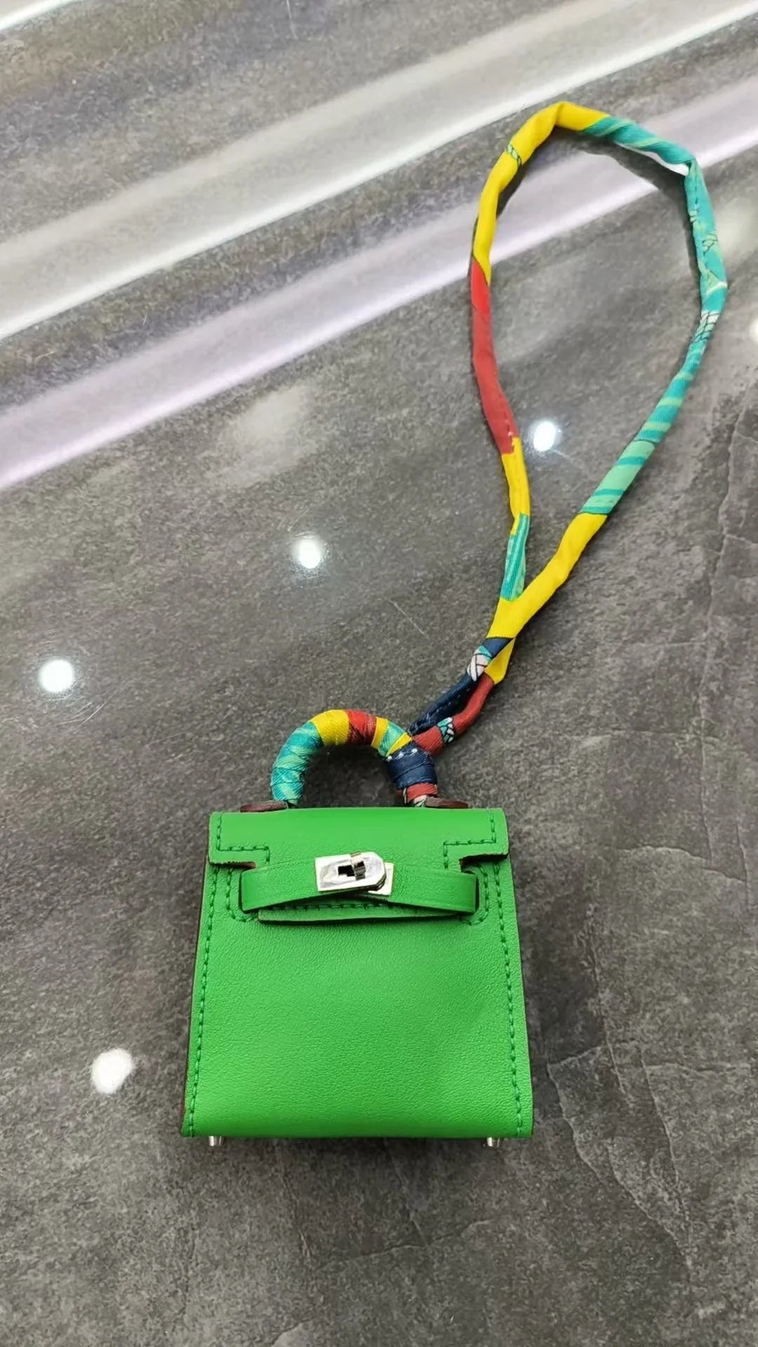 HM Kelly Twilly Handbag Charm Multicolor Cowhide Leather