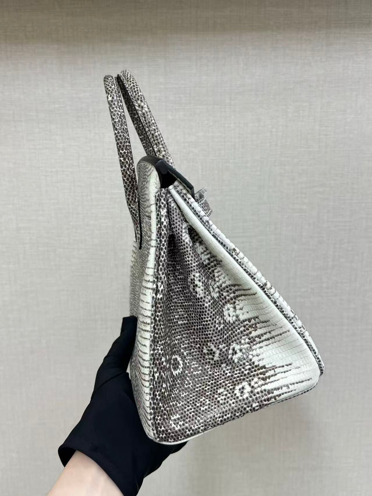 HM Ombre Birkin 25cm Black White Lizard SHW (15 day production)
