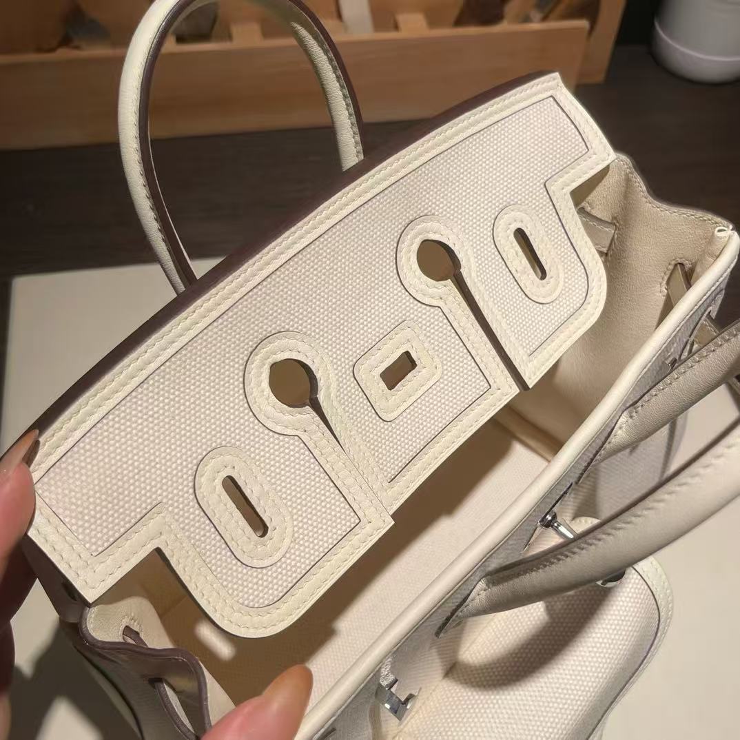 HM Birkin 25 Cargo Bag Canvas Toile Swift