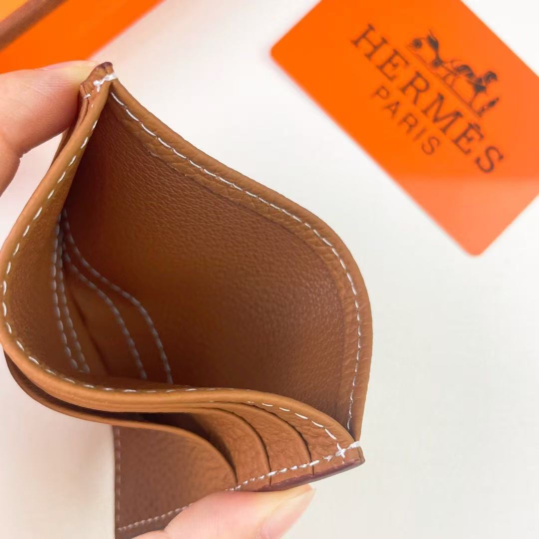 HM Citizen Twill Card Holder Brown Calfskin