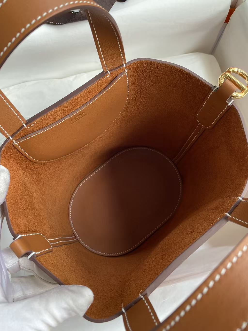 HM Loop Bag 23cm Tan Brown Togo Leather