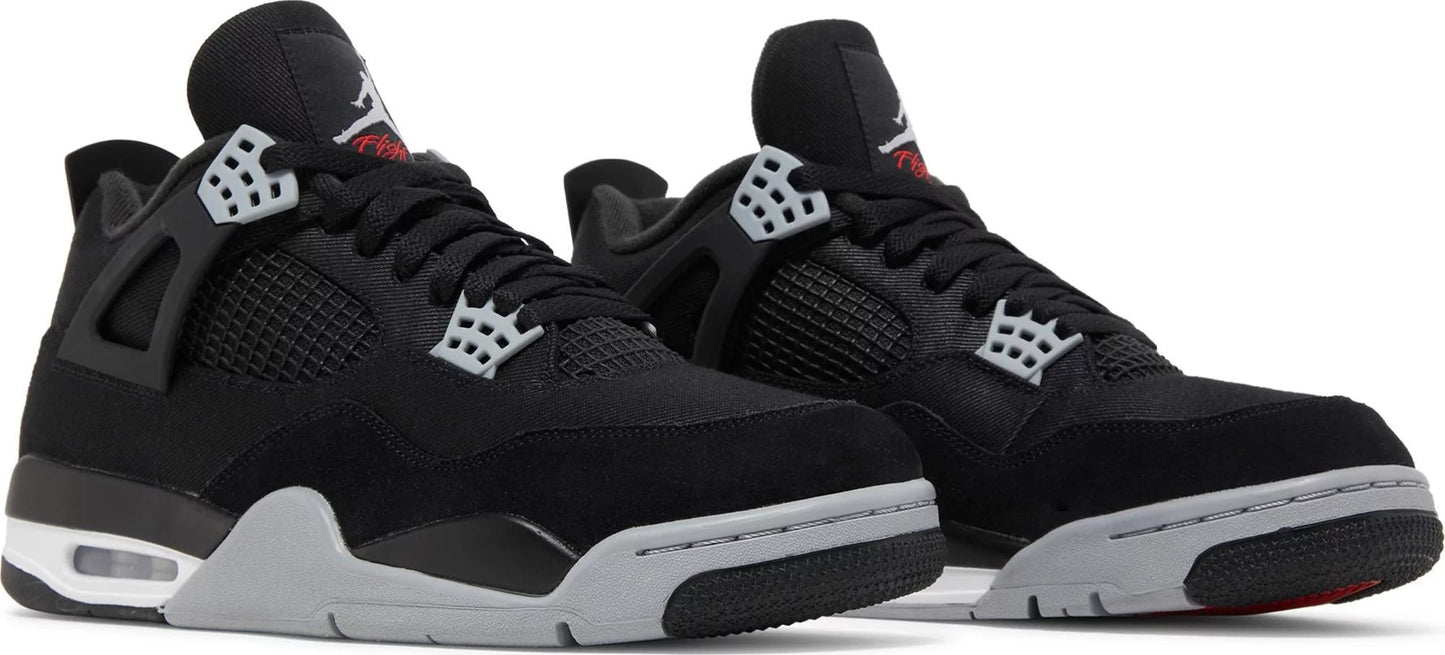 Air Jordan 4 Retro SE Black Canvas Sneakers - Heritage Edition