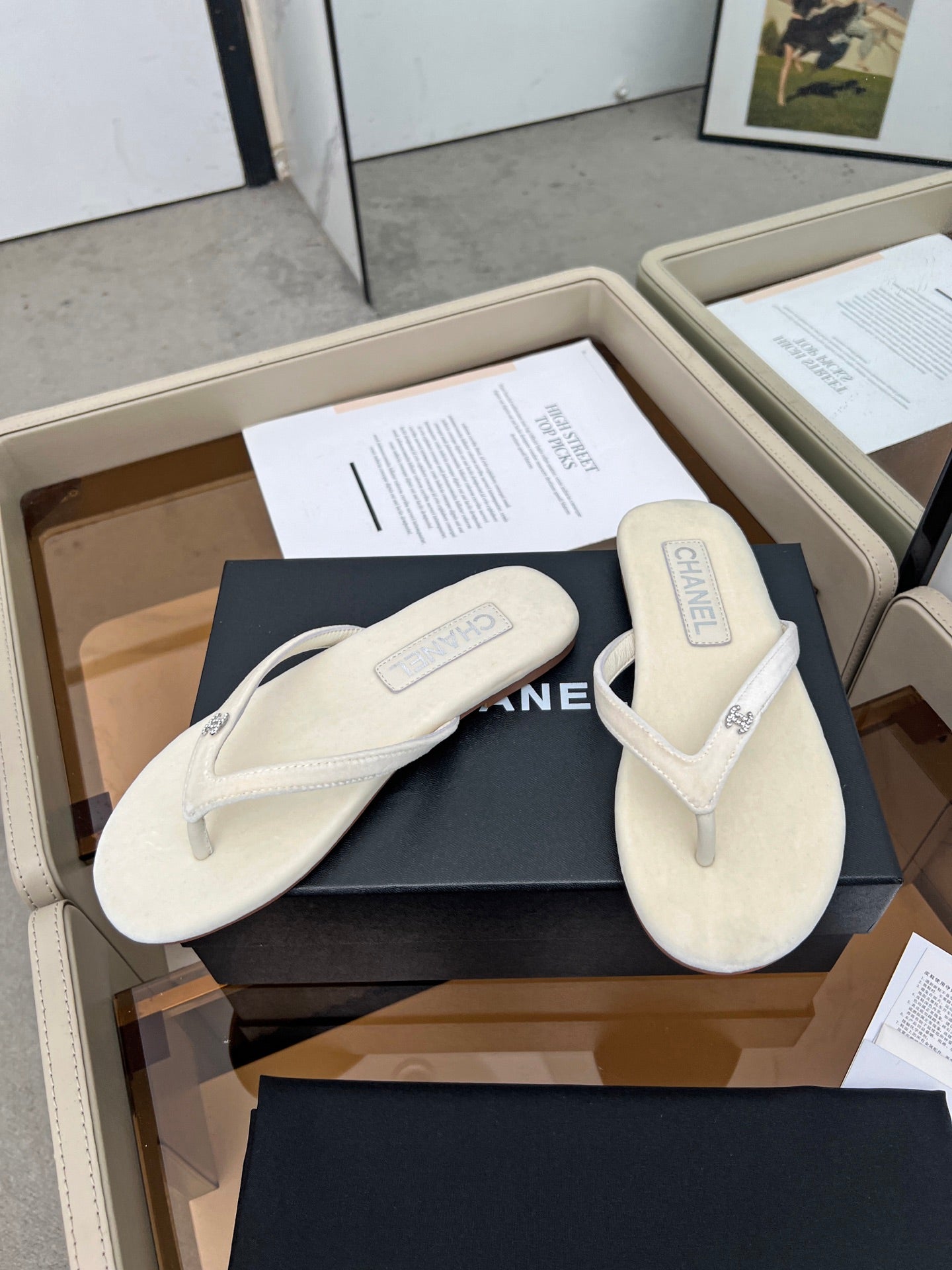 Chanel 2026 Kiss's Flipflops Sheepskin Velvet 802295