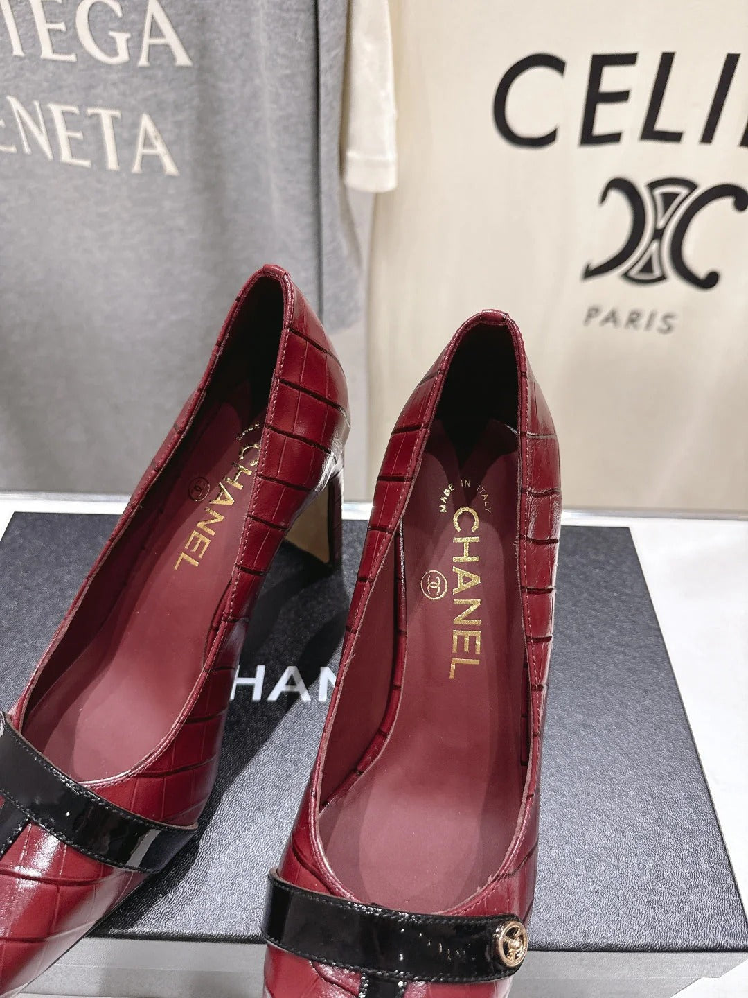 Channel 2026 Embossed Patent Calfskin 85mm Pumps 896450