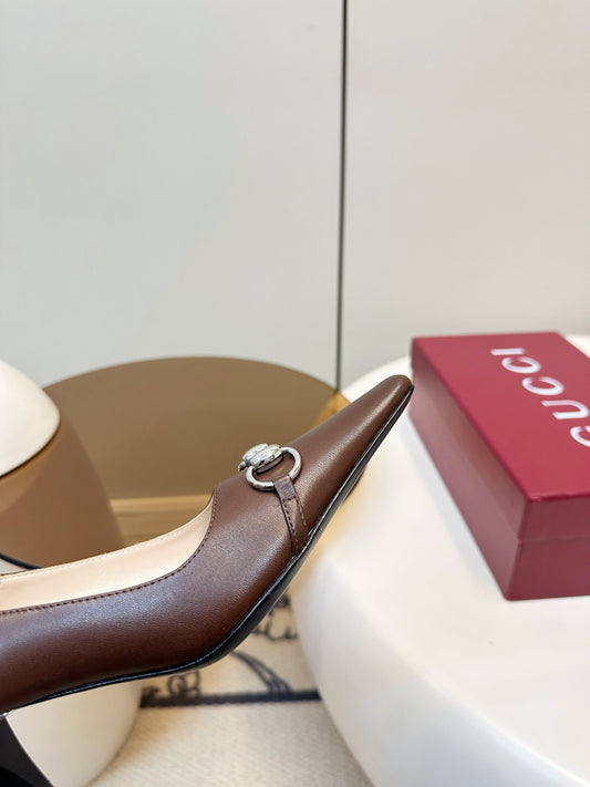 GG 26SS High Heels Pump Dark Brown Calfskin 645693