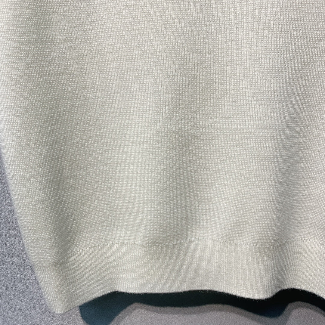 GG SS26 Knit Wool Top Embroidery White Wool 350899