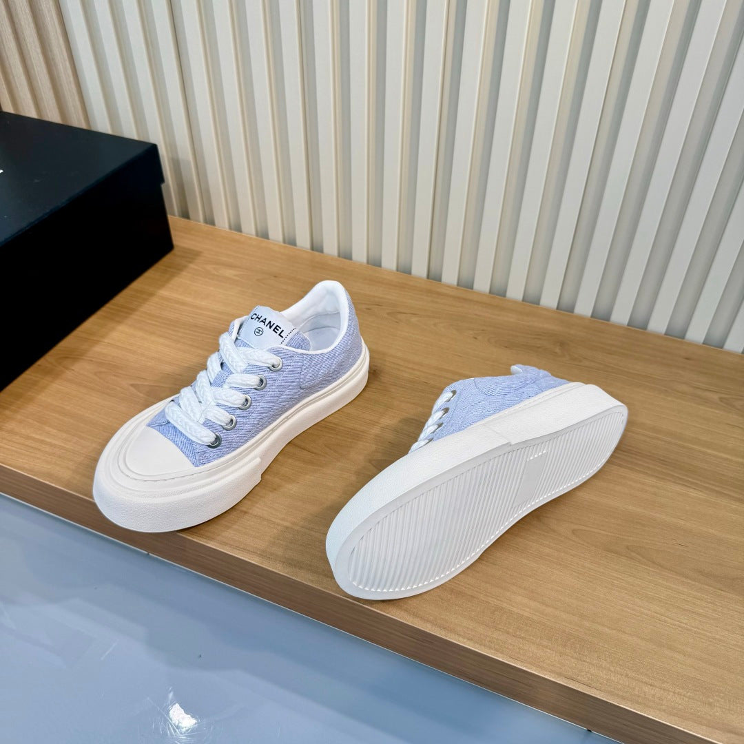 CC 26S Quilted Sneakers 3cm Light Blue Fabric 106061