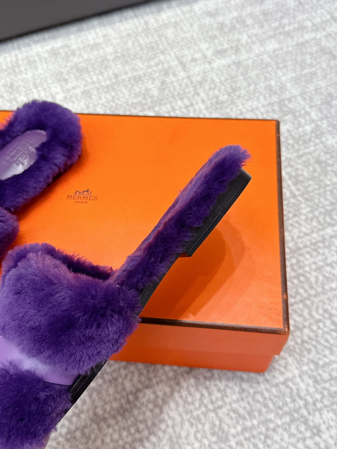 HM 25s H Shaped Slipper with Buckle Purple Shearling 462191