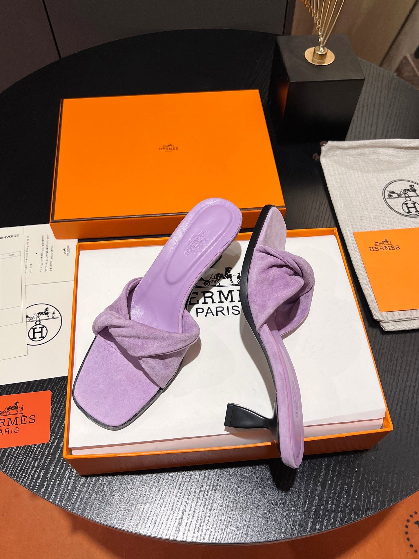 HM Giny Sandal 5.5 Light Pink Suede Calfskin 680060