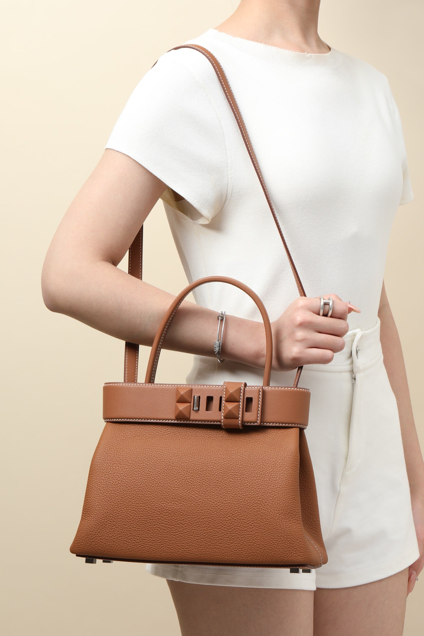 HM Medor Bag With Collier De Chien Clasp Brown Togo And Swift Calfskin 269928