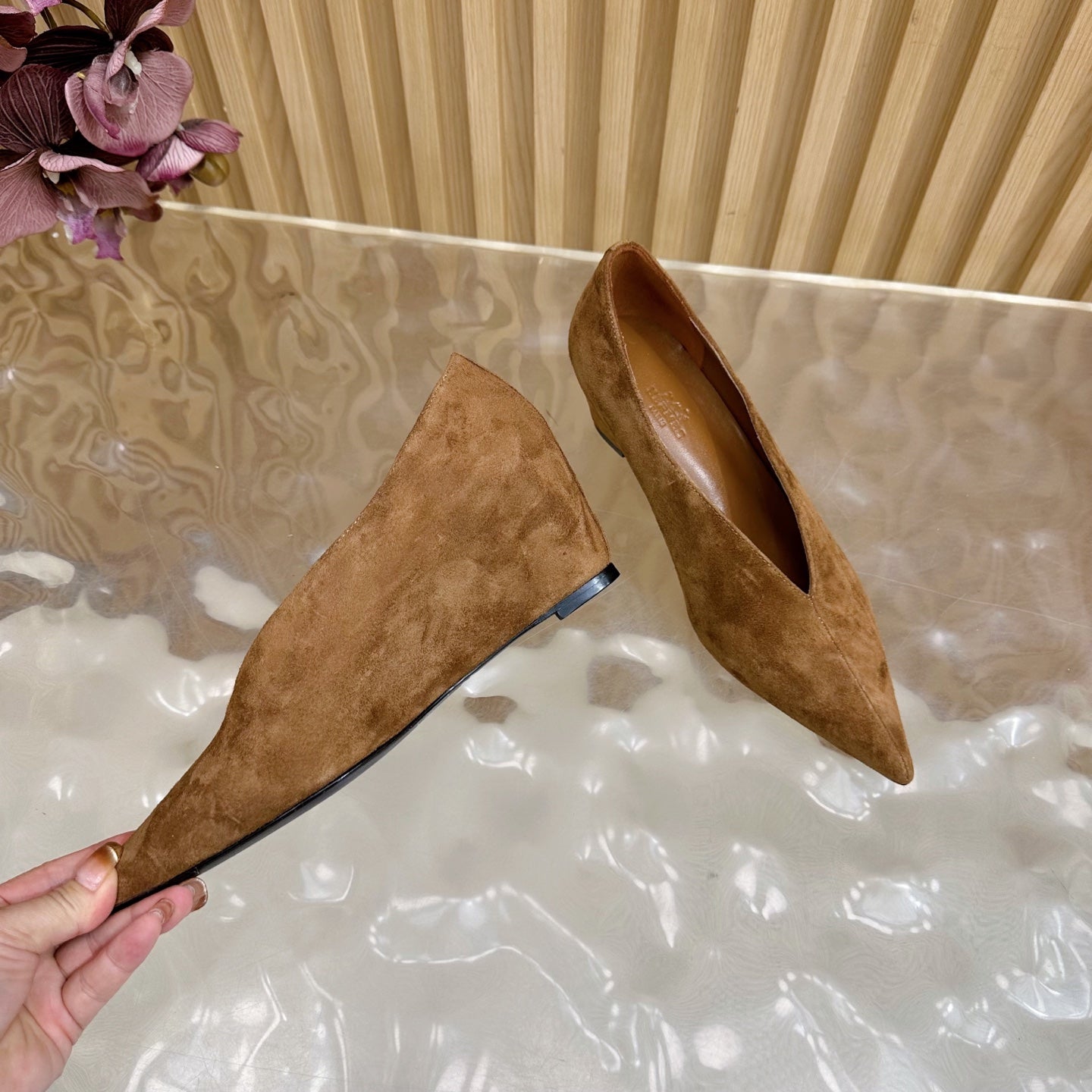 HM Louna 55 Pump 50mm Brown Suede 498197