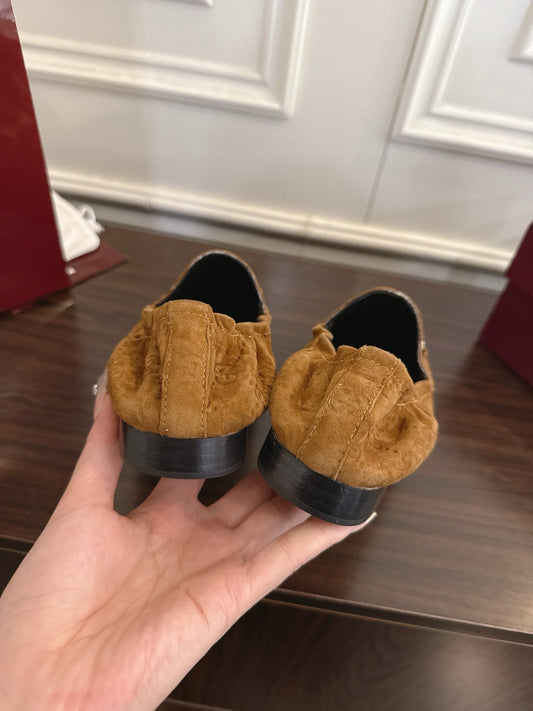 GG 26SS Loafers Brown Monogram Suede Leather 645959
