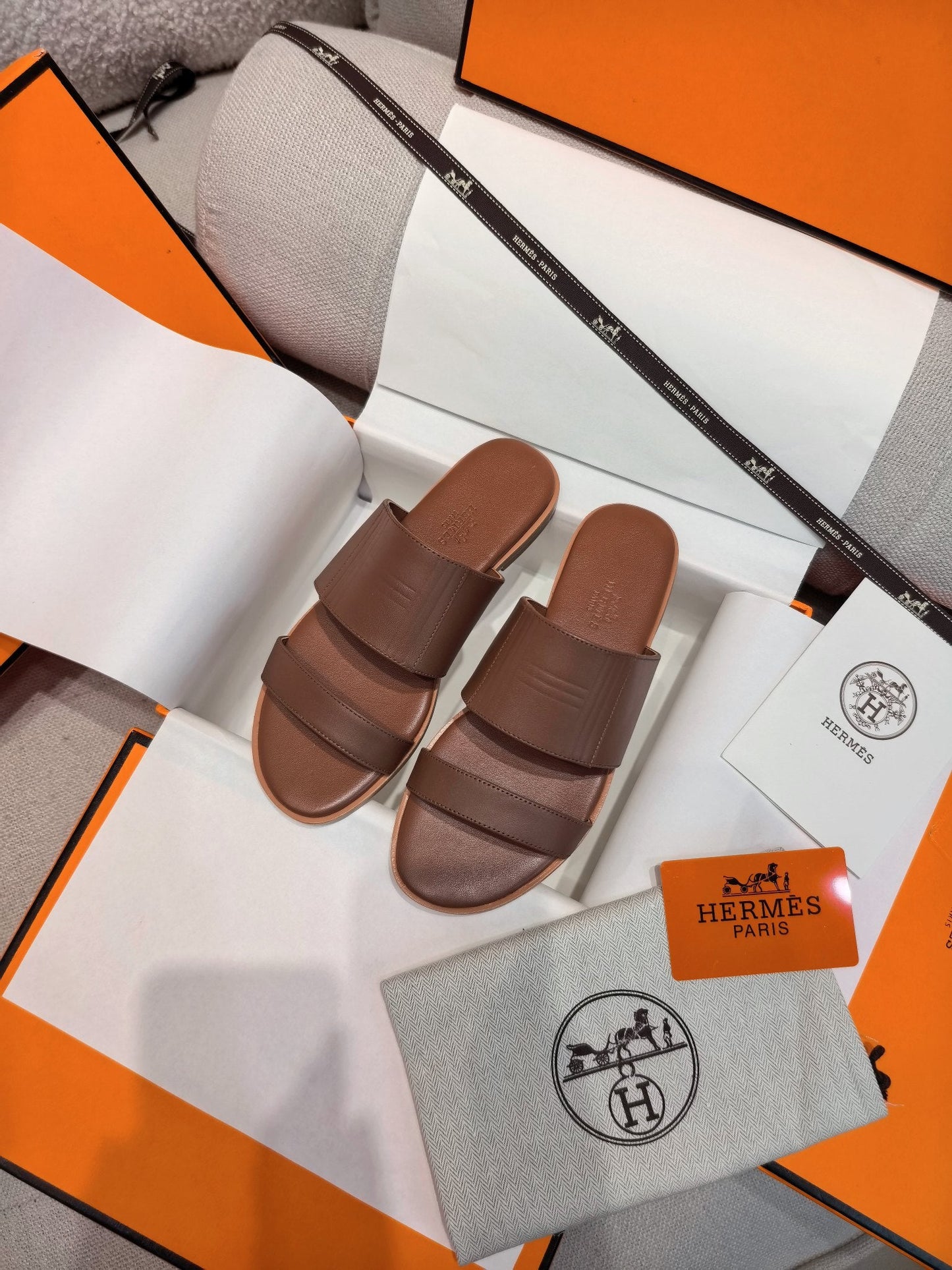 HM Mona Sandals Coffee Leather 799036
