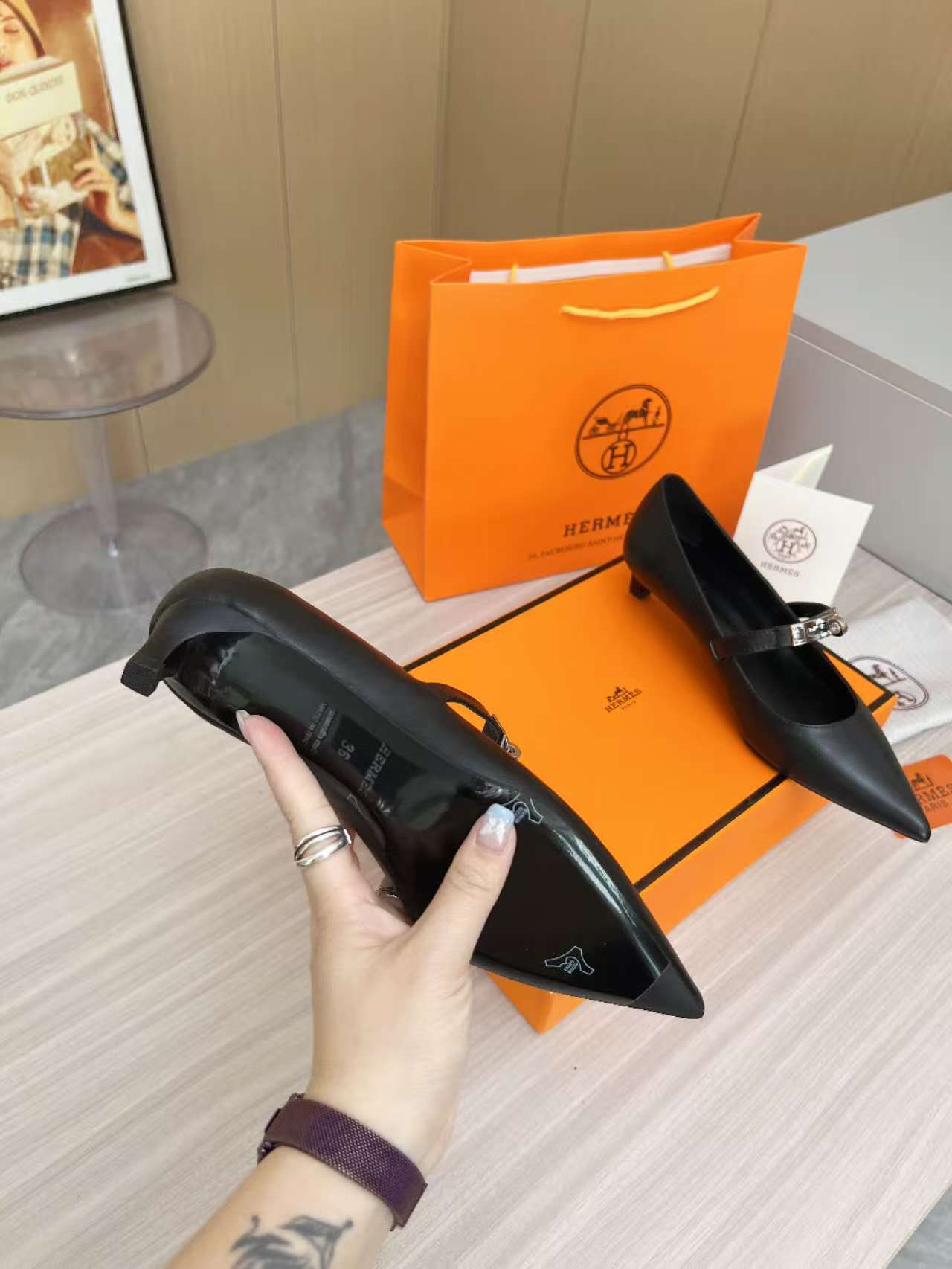 Kiara 40 pump Black Calfskin 214052