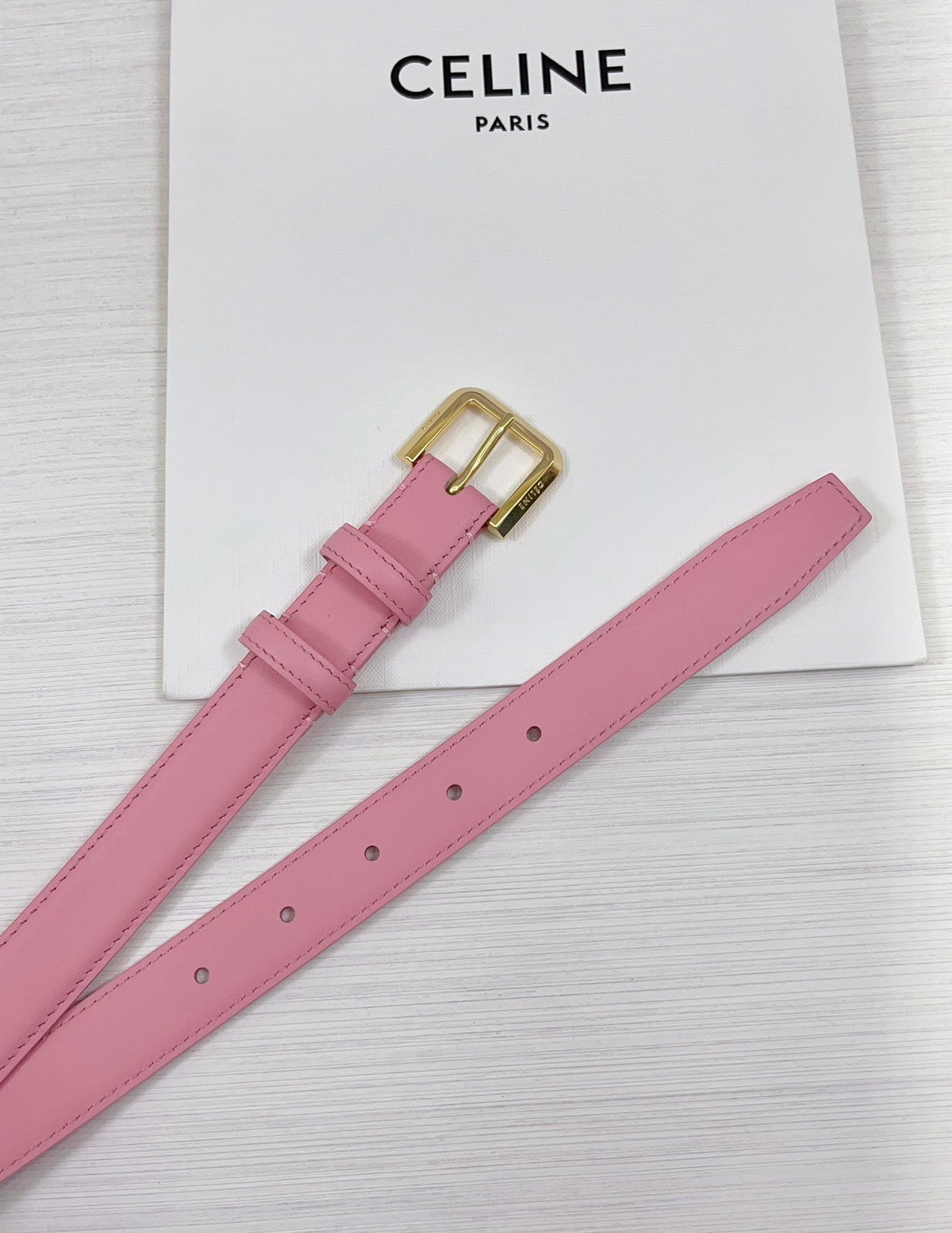 CEL Gold Western 25mm Belt Pink Cowhide 181045