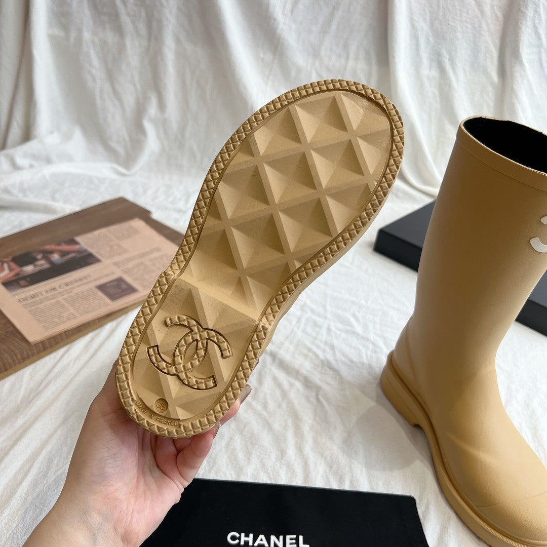 CC 26s Rain Boots Beige Rubber 928093