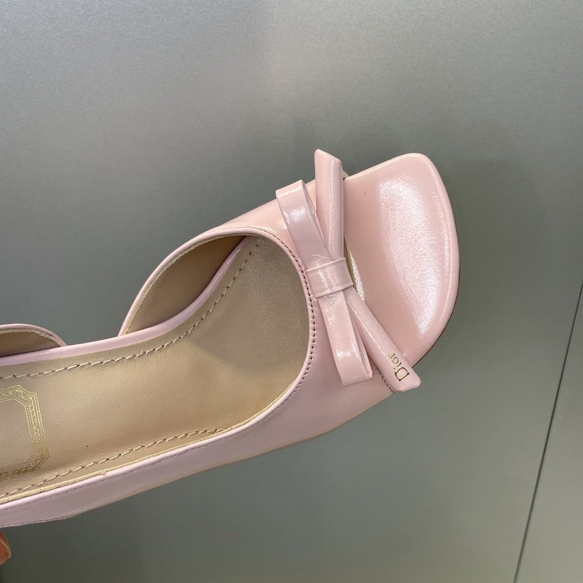 Dior 2026 Bow Heeled Slingback Sandal 85mm Soupir Pink Lambskin 607567