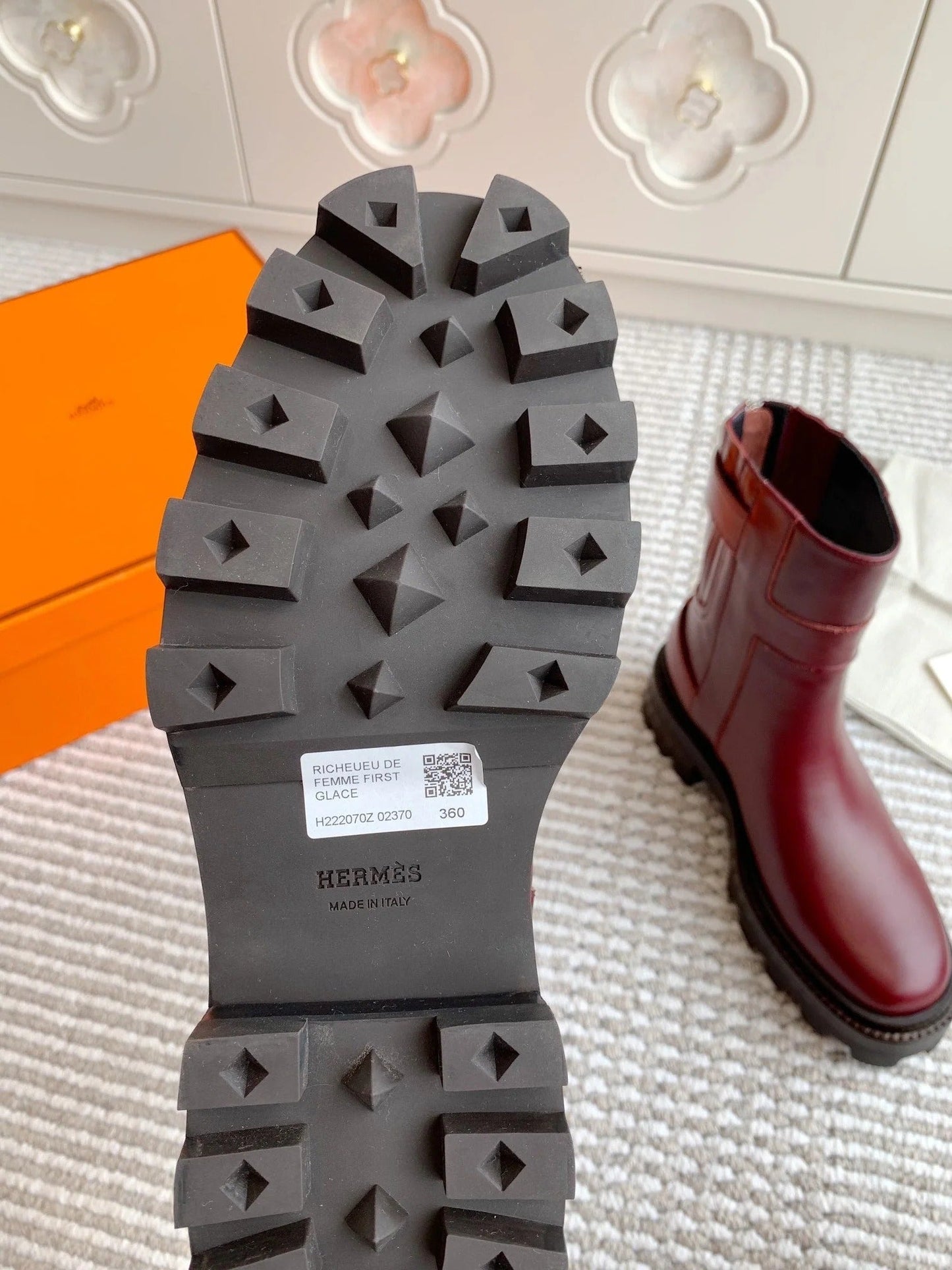 HM JAIME ANKLE BOOT IN BURGUNDY RED CALFSKIN