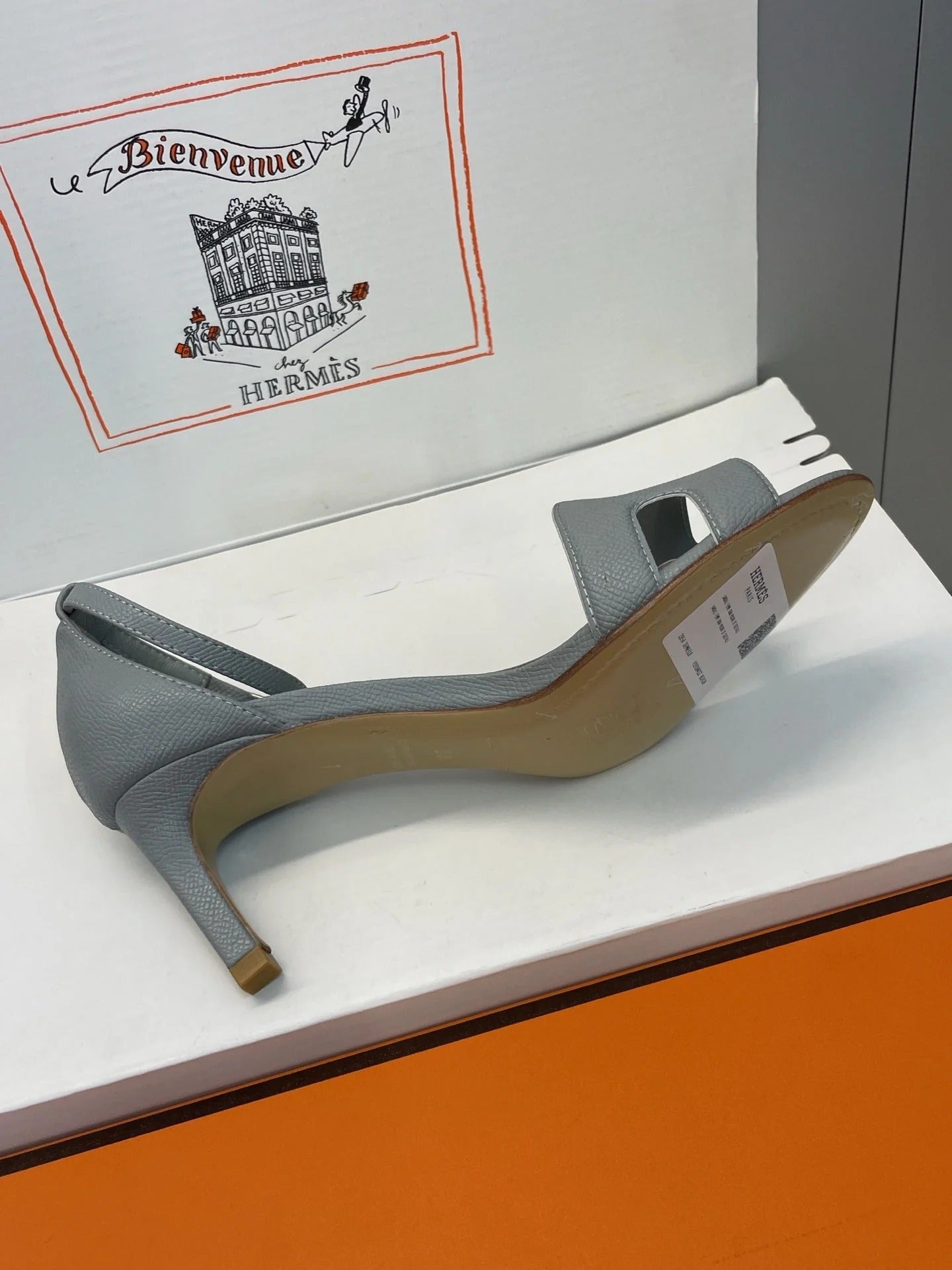 HM 26ss High Heel Sandals 70 Ash Gray Cowhide 607124