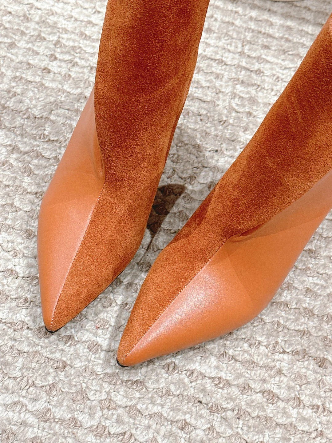 HM HILONA 6 CM ANKLE BOOTS IN BRONZE BROWN CALFSKIN AND SUEDE