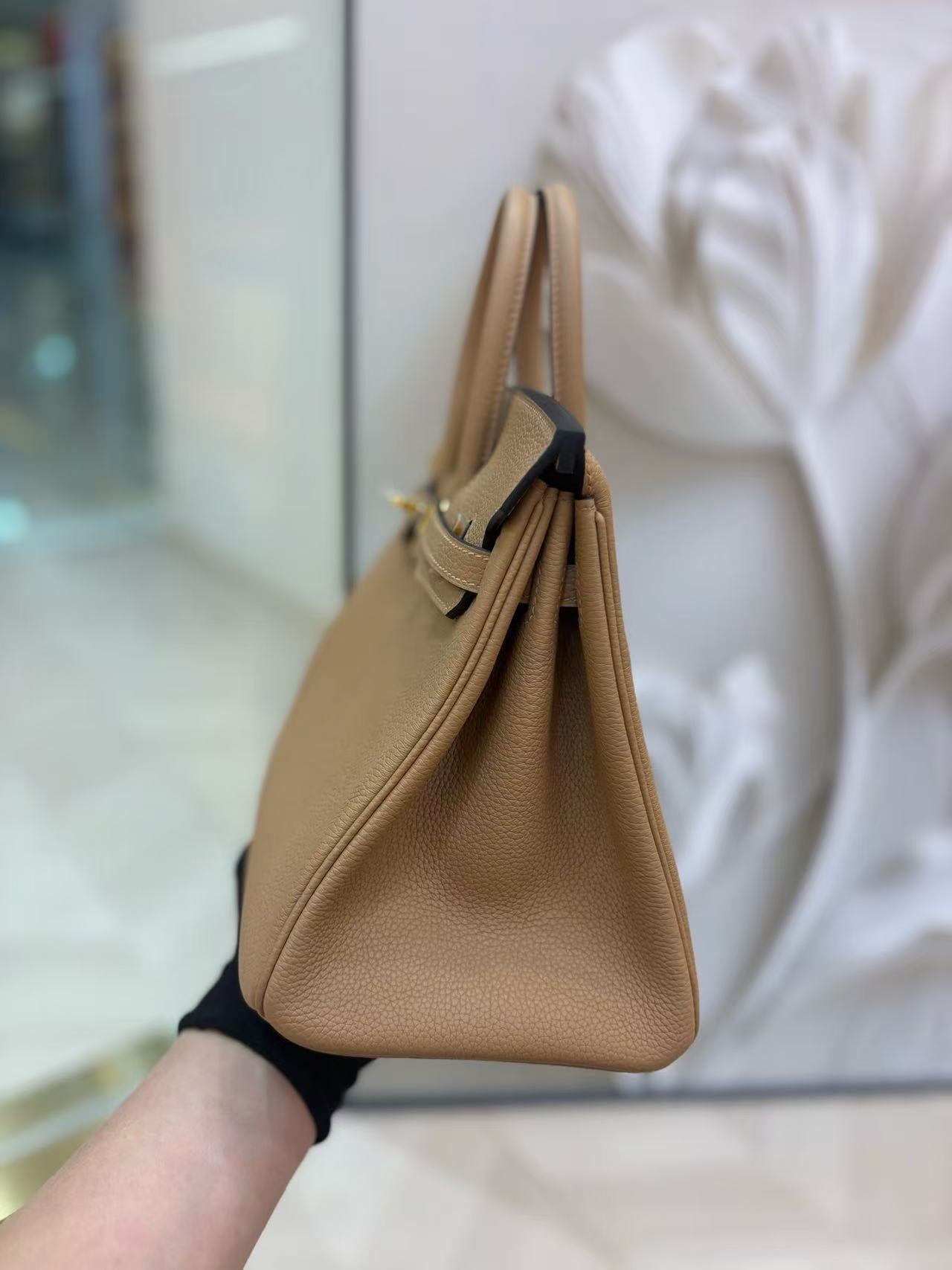 HM Birkin Bag 30cm Beige Togo Leather GHW