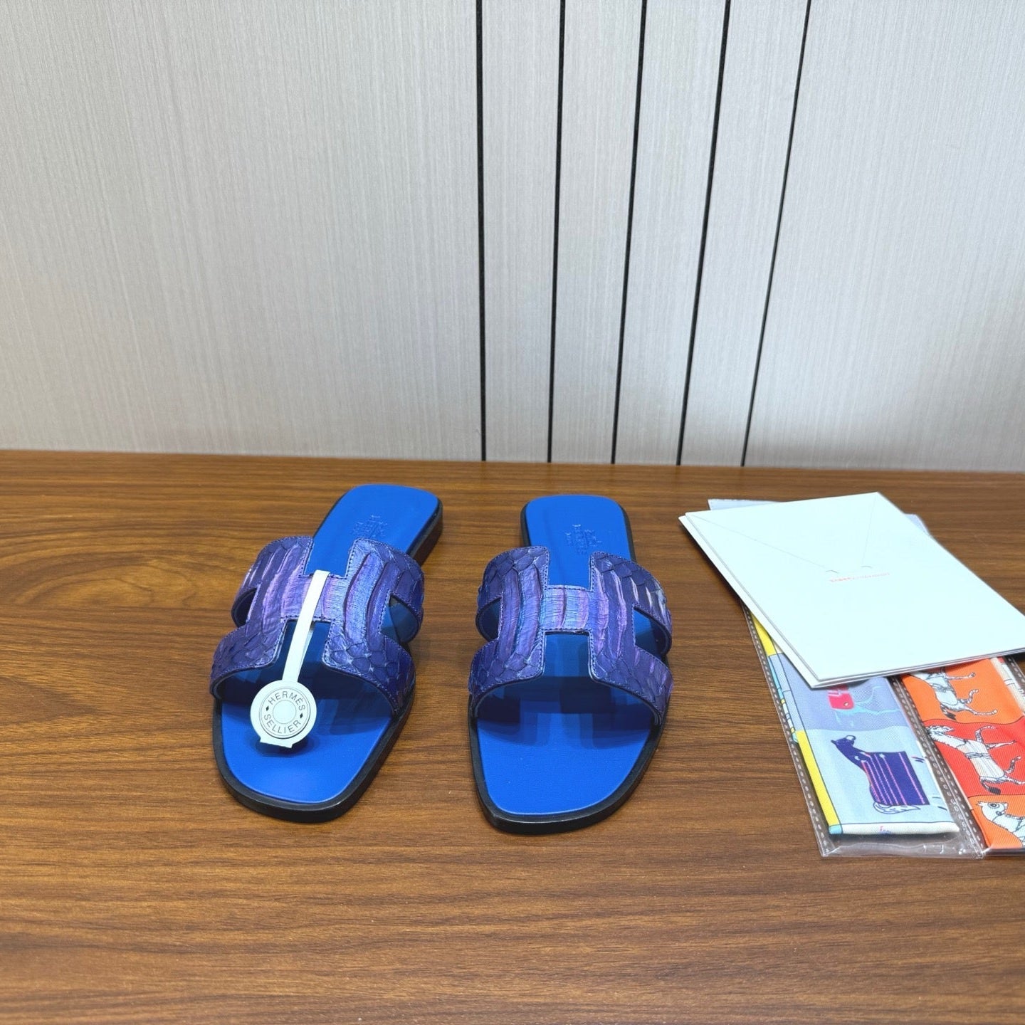 HM Sandal Blue Iris Metallic in Snakeskin 788522