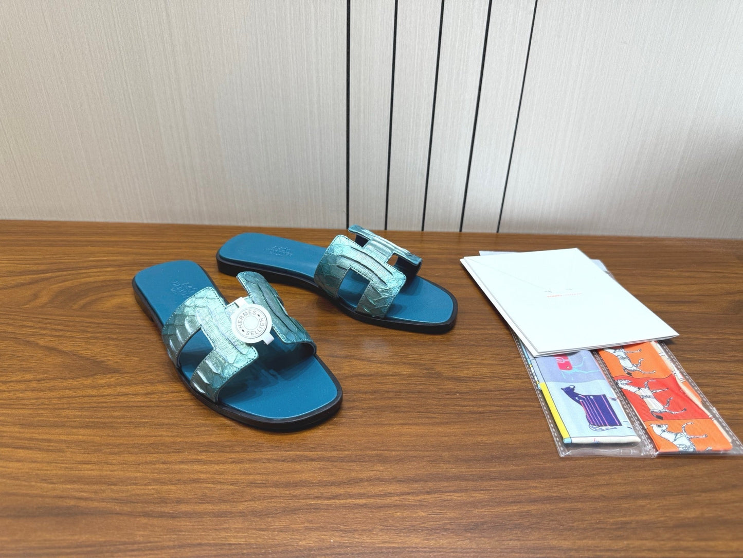 HM Sandal Teal Blue in Snakeskin 788519