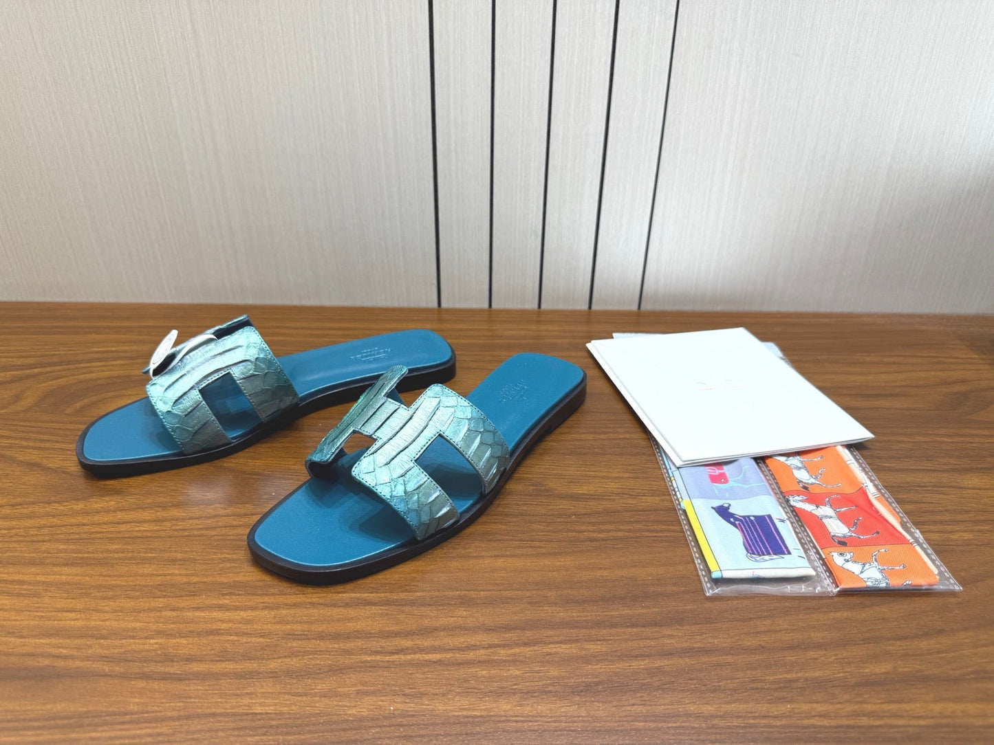 HM Sandal Teal Blue in Snakeskin 788519