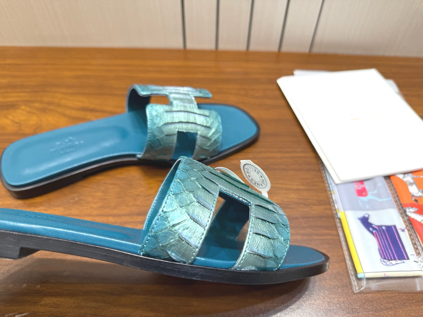 HM Sandal Teal Blue in Snakeskin 788519
