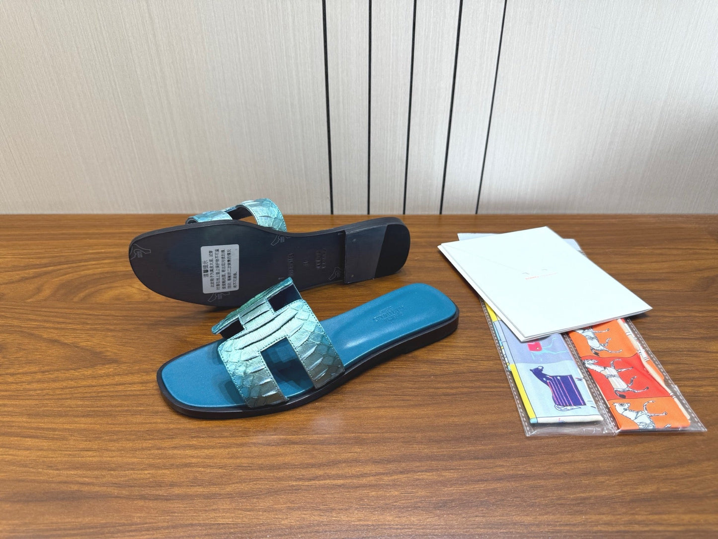 HM Sandal Teal Blue in Snakeskin 788519