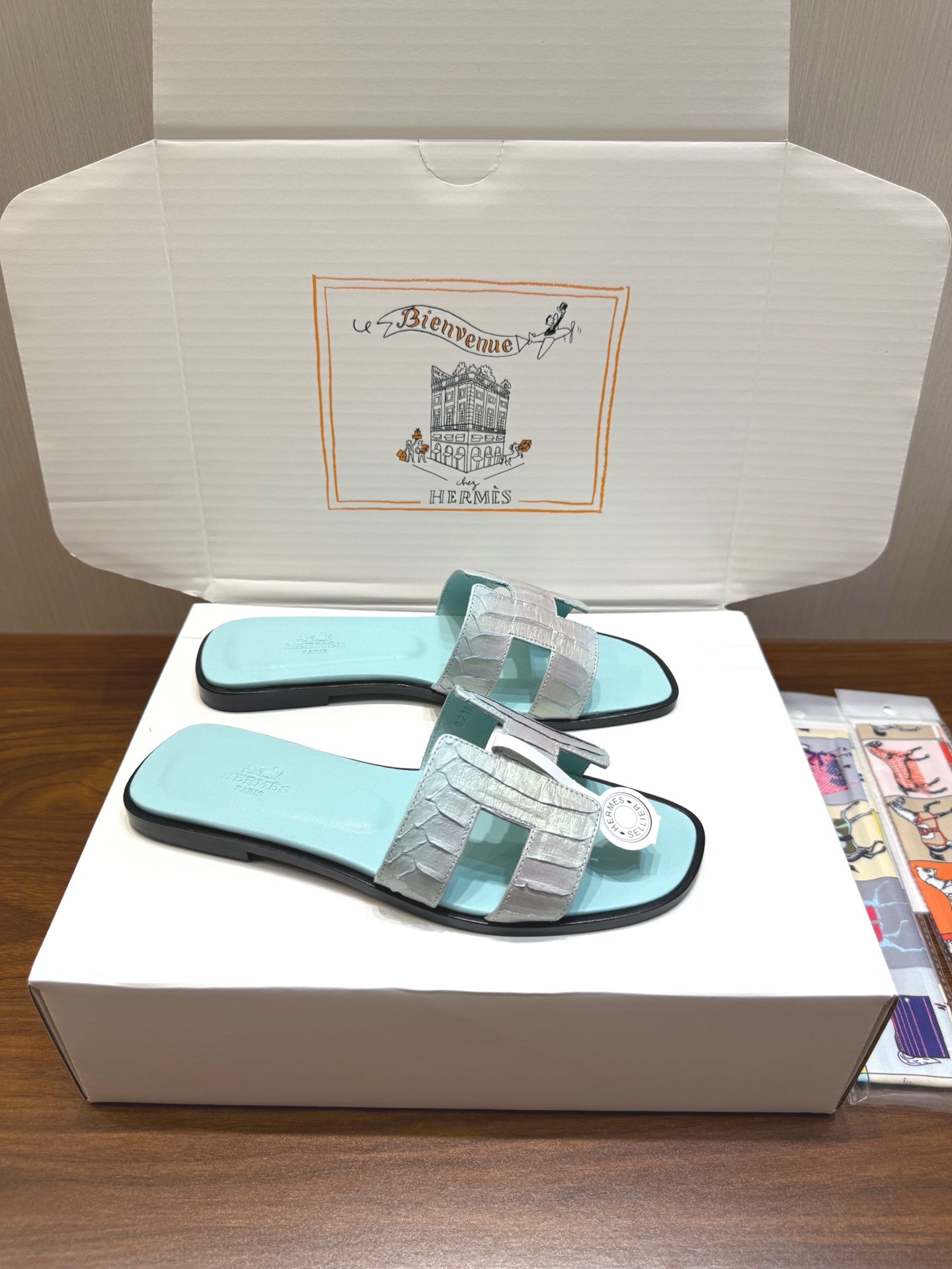 HM Sandal Mint Green in Snakeskin 788516