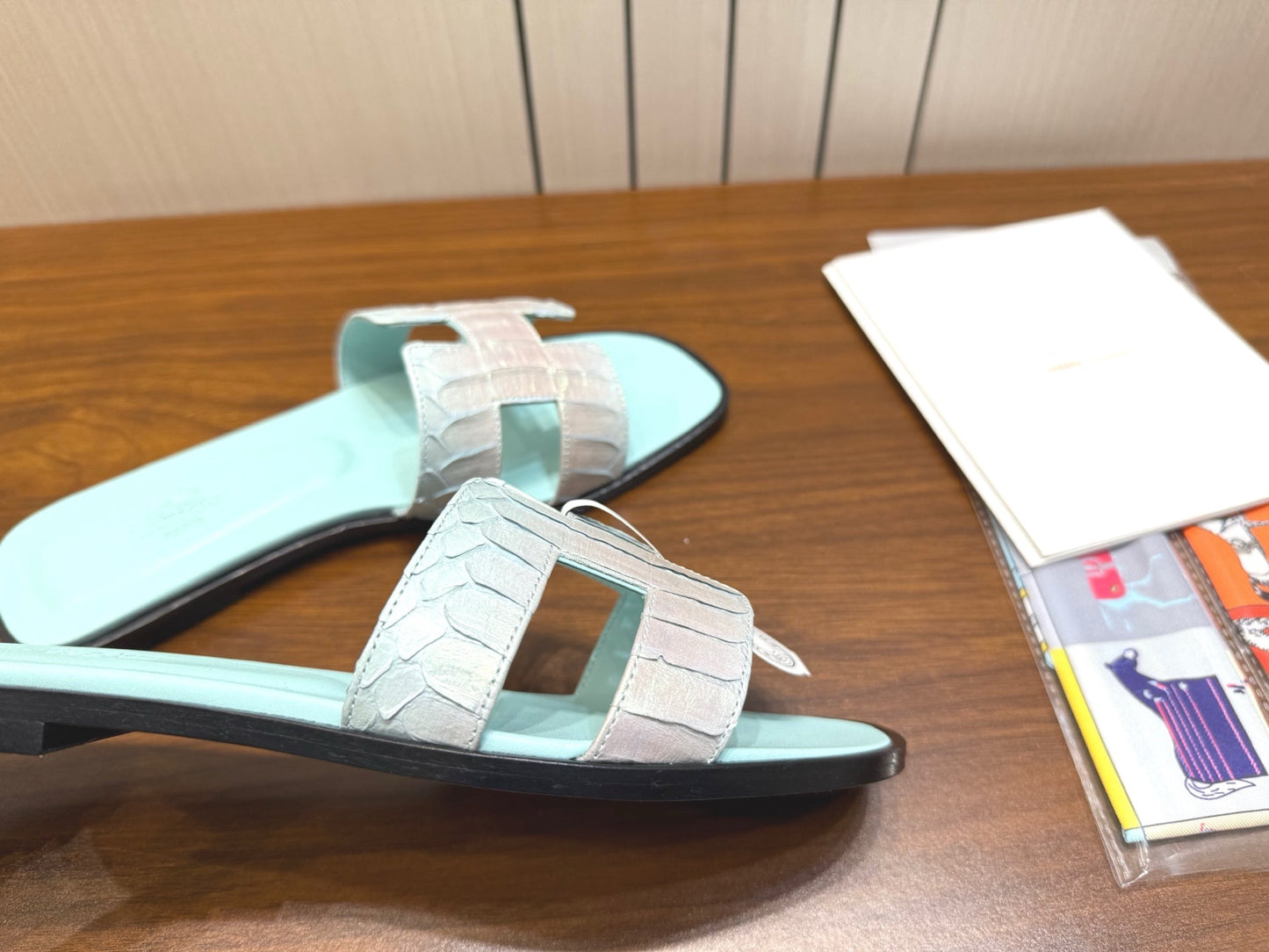 HM Sandal Mint Green in Snakeskin 788516