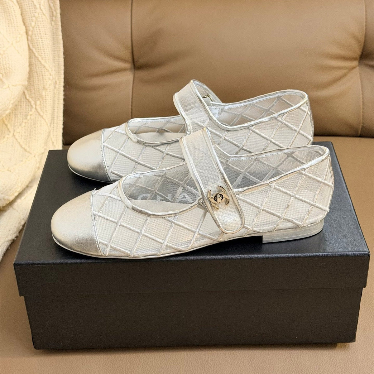 CC Coco Beach 2026 Mesh Mary Jane Silver Cowhide 888709