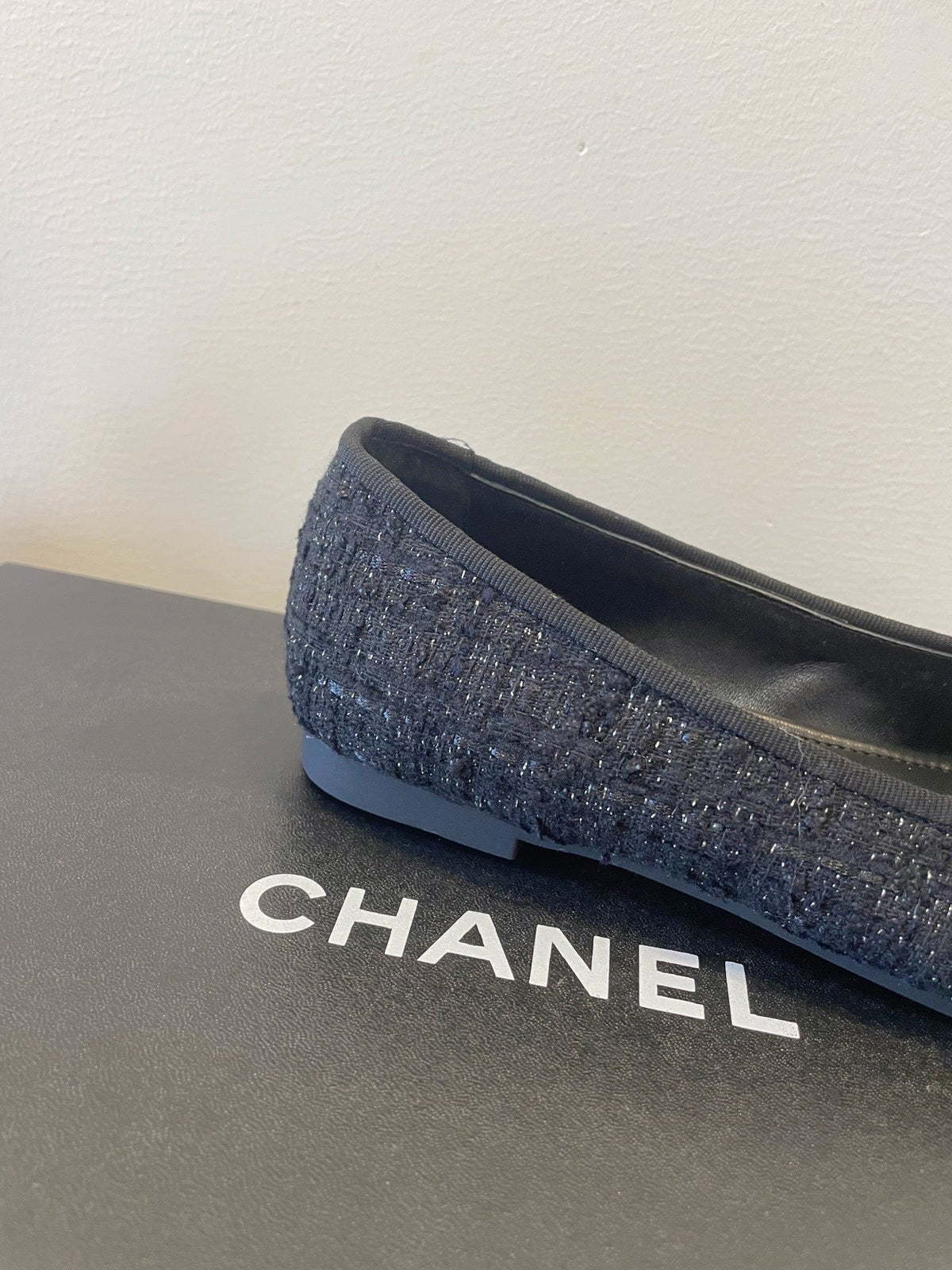 CC 26P Ballet Flats Black Tweed & Patent Leather 890836