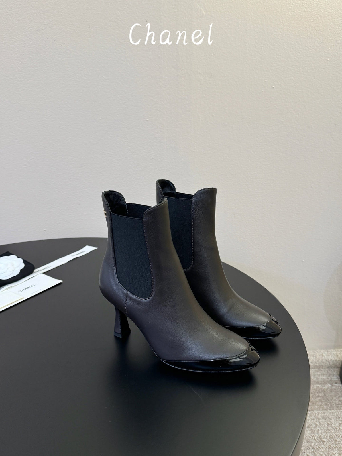 CC Stiletto Ankle Boots Dark Brown Lambskin Leather 890938
