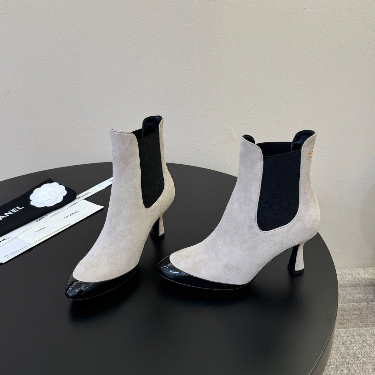 CC Stiletto Ankle Boots Grey Suede 890935
