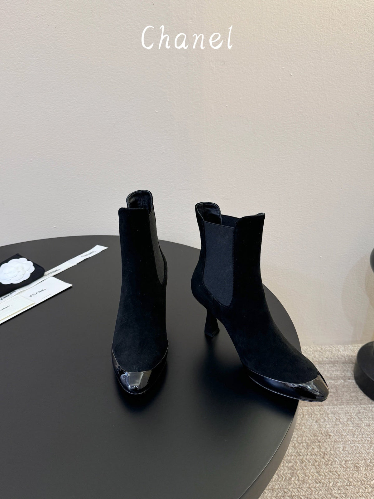 CC Stiletto Ankle Boots Black Suede 890934