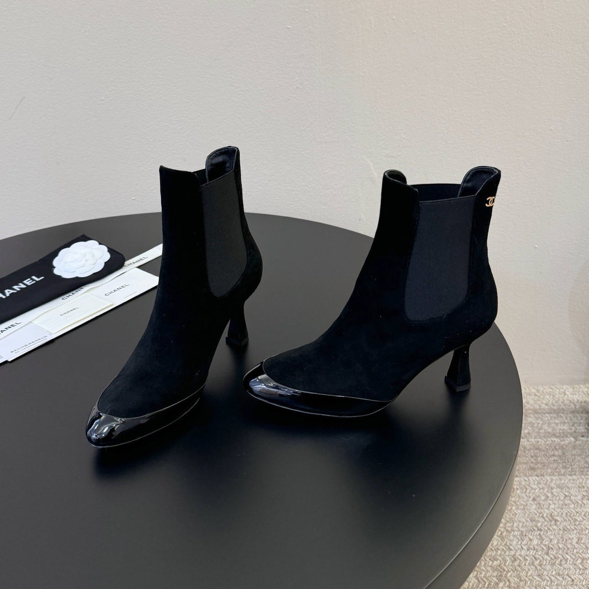 CC Stiletto Ankle Boots Black Suede 890934