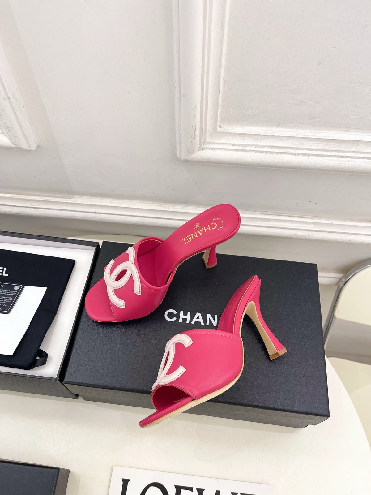 CC Double C Mules 9.5cm Pink Leather 891678