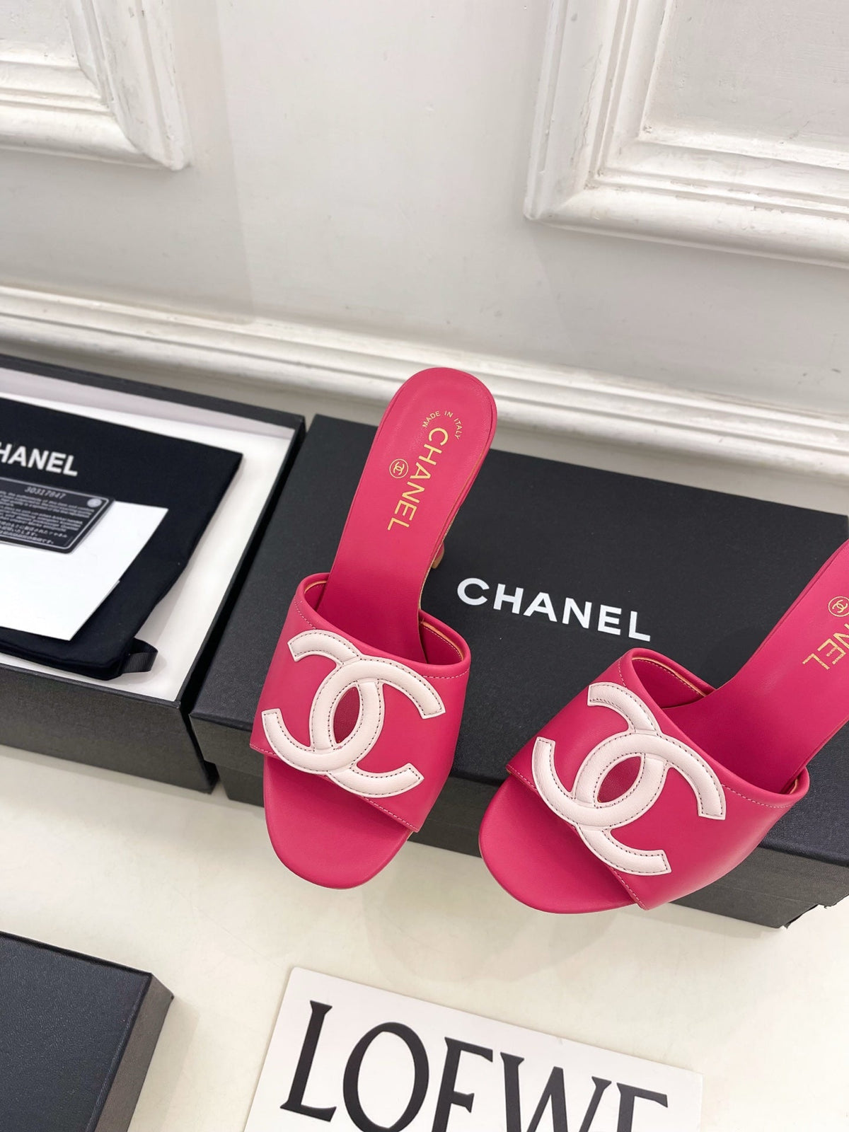 CC Double C Mules 9.5cm Pink Leather 891678