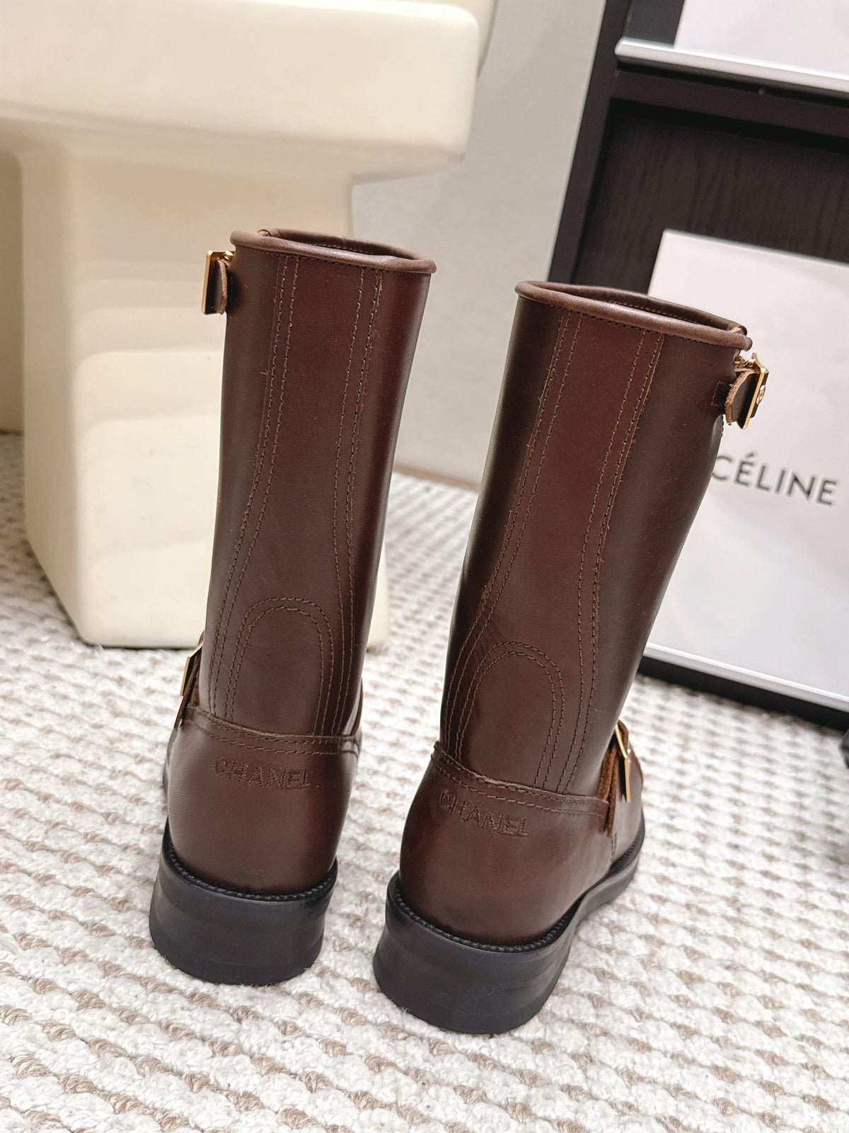 CC 26 Vintage Engineer Boots Brown Leather 930518